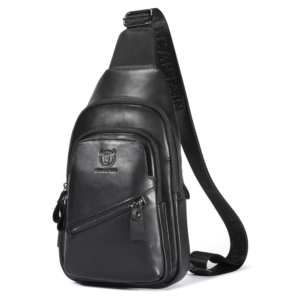 KPYWZER Vintage Leather Sling Bag Backpack for Men Crossbody Shoulder Chest Day Pack Backpacks