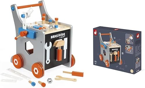 Janod, Brico'Kids, Chariot Magnétique de Bricolage, Dès 18 Mois