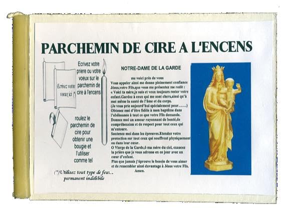 Parchemin De Cire Notre Dame De Lourdes - Pour Prières Et Vœux - Brûleur D'encens à Façonner - Dévotion Catholique