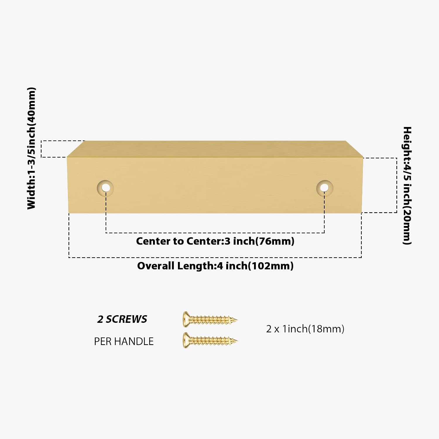 Peaha 10 Pack Brushed Brass Cabinet Pulls File Cabinet Handles Edge Gold Drawer Pulls Cabinet Finger Pull 76mm/3in Center to Center, LS7030BB76