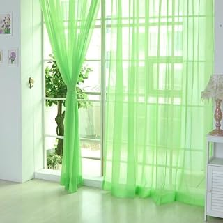 Yhenlovtt Cortina de gasa decorativa ligera para puerta, elegante bufanda para elevar el diseño de la habitación (verde)