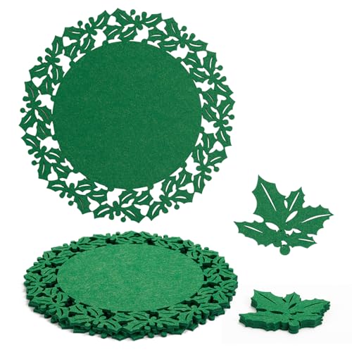 12PCS Tischset Weihnachten, Untersetzer Teller Weihnachtliche...