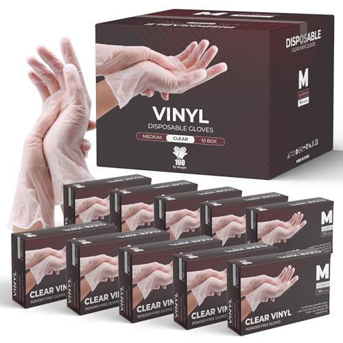 eatasty Guanti trasparenti in vinile unisex (1000, M)