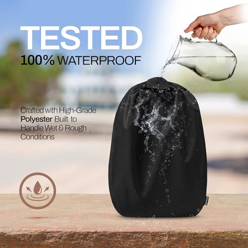 Image of MUTMAIN Full Bag Cover Waterproof rain Cover for Backpack 20L to 50L with Storage Pouch, Drawstring Bag Design, All Side Covered Bags for School, Laptop, Travel and Camera with Shoulder Strap (Black)