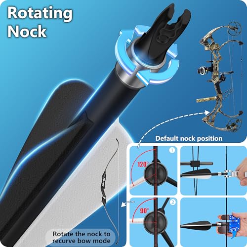 SUNYA Archery Hunting Arrows for Compound Bow and Recurve Bow. 30IN Carbon Shaft Spine 400/500 with Removable Tips. 12PCSPack (Black, Spine 500-30Inch) - Image 5