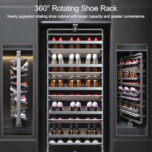 Étagère à chaussures en acier avec tubes intégrés structure rotative solide