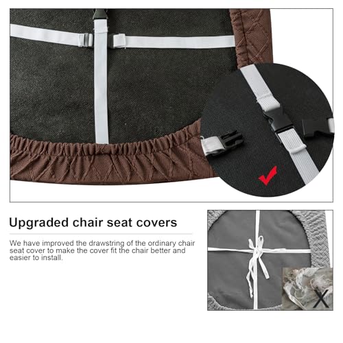 Image of Genina Waterproof Seat Covers for Dining Room Chair Cushion Covers Set of 4