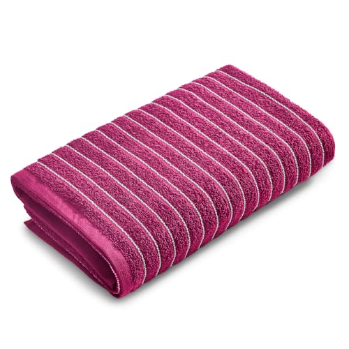 Image of Welspun 2-in-1 Towels for Bath Large Size | 100% Cotton Bath Towel | 250 GSM | High Absorbency & Quick Dry | Soft Feel | Bath Towel for Men & Women | 70 x 150 cm | Dark Red
