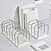 Desktop File Sorter Organizers 6 Compartments Metal Wire Bookend Space Saving Desk Book End Magazine Stand 37x145x135mm