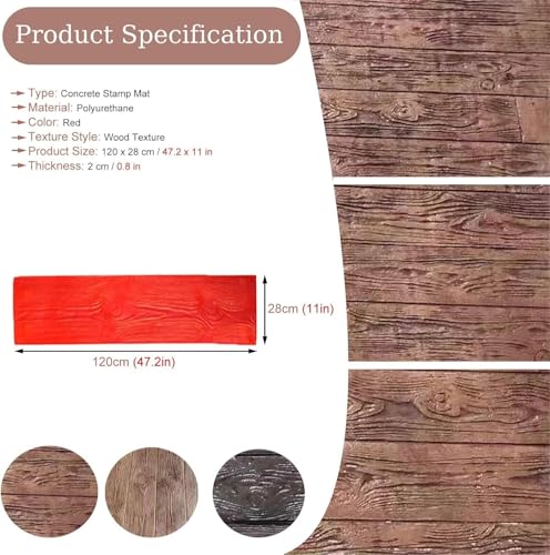 Moldes de textura de hormigón imitación madera rectangular para estampar pavimentos 8