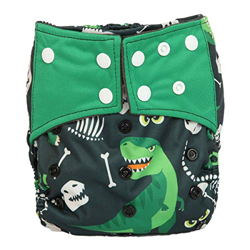 Green Dinosaurs Night AIO Cloth Diaper