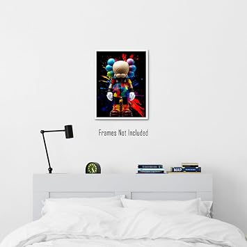 Hypebeast Room Decor (UNFRAMED 12 x 16) Michael Jordan Shoes Sneaker Poster Sneakerhead Posters Air Jordans Teen Boy Room Girl Room Wall Art Prints Bedroom, Dorm, Desk - Kaws Graffiti