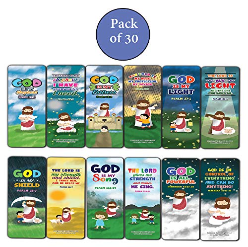Knowing God Christian Bookmarks Cards (30-Pack) - Stocking Stuffers for Boys Girls - Children Ministry Bible Study Church Supplies Teacher Classroom Incentives Gift