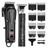 OIYO Cordless Hair Clippers for Men, Self Haircut Kit for Men Electric Clippers and Trimmers, Grooming Rechargeable Beard Trimmer with Adjustable Blade & LCD Display, Hair Cutting Tools for Home use