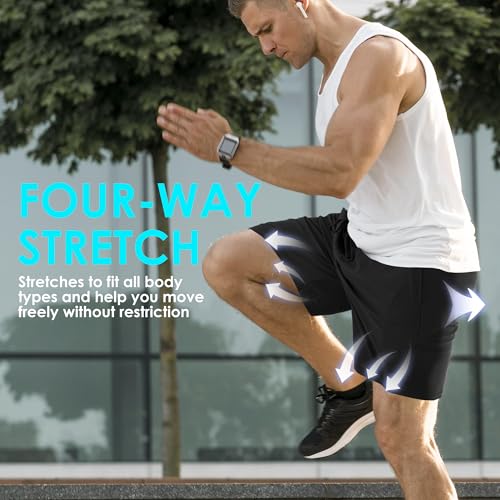 2 Pack Mens Running Athletic Shorts for Men's Lightweight Workout Gym Shorts Quick Dry Hiking Basketball2