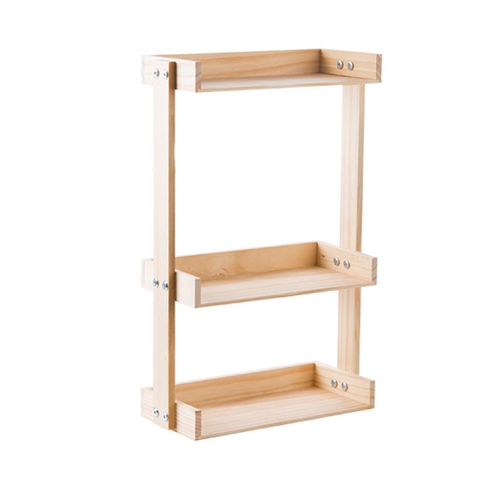 Liudan Küchenregal Lagerregal Lagerregal Organizer Holz Gewürzregal Küche Multifunktionsarbeits-Arbeitsplatte Gewürzkasten Lagerregner Multi-Layer-Gewürzhalter Haushaltsregal (Size : 3Tier)