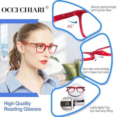 Image of OCCI CHIARI Stylish Reading Glasses Women's Readers Comfort Eyeglasses