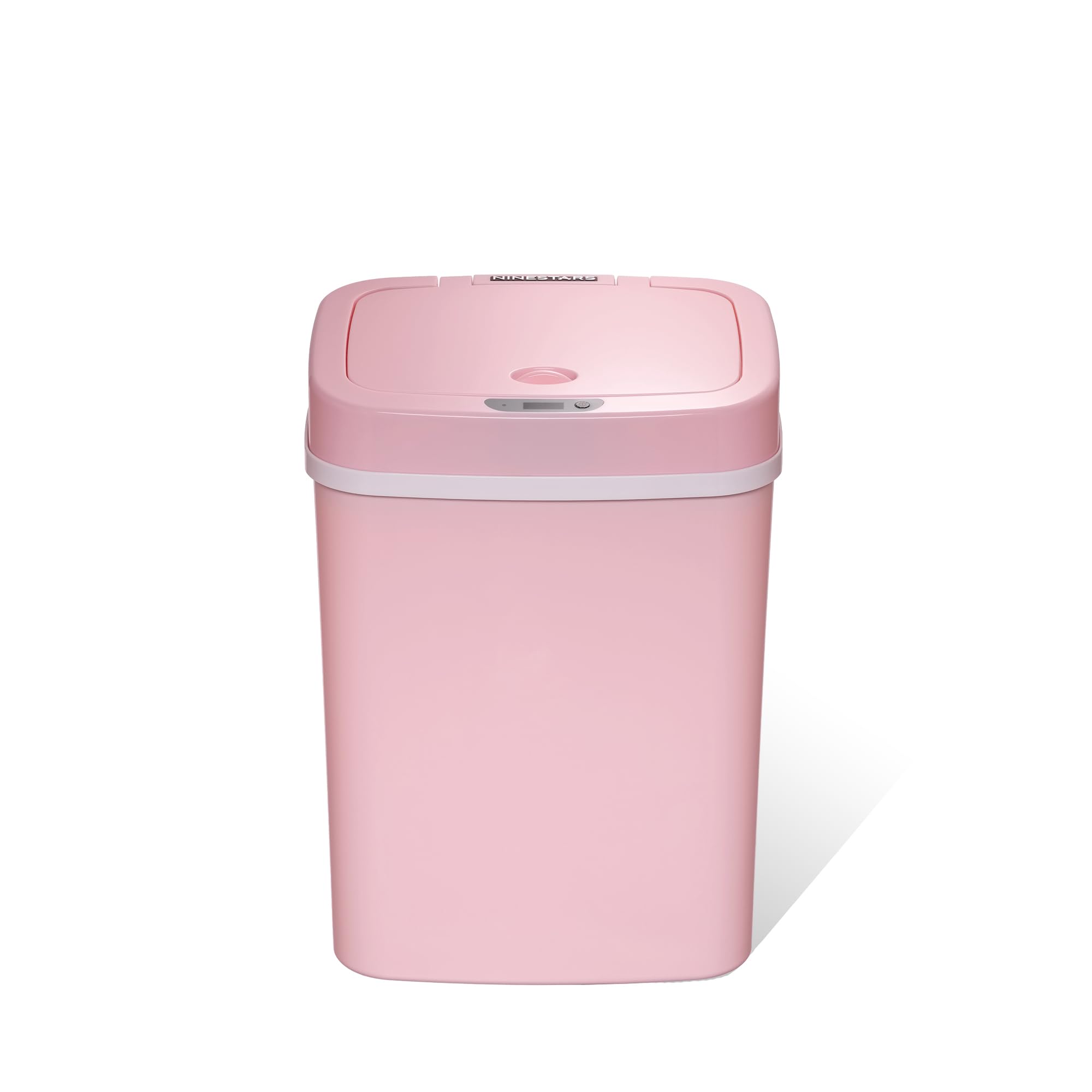 Ninestars DZT-12-5PK kosz na śmieci do sypialni lub łazienki, automatyczny bezdotykowy czujnik ruchu na podczerwień, 3 gal., 12 l, tworzywo ABS (prostokątny, różowy) kosz na śmieci
