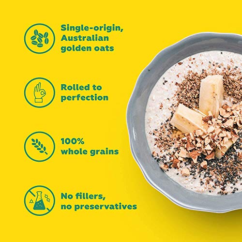 Image of Yogabar Rolled Oats Pack of 2 400gm Each - Gluten Free Oats sourced from Australia - Old Fashioned Rolled Oats with Beta-Glucan Fibre