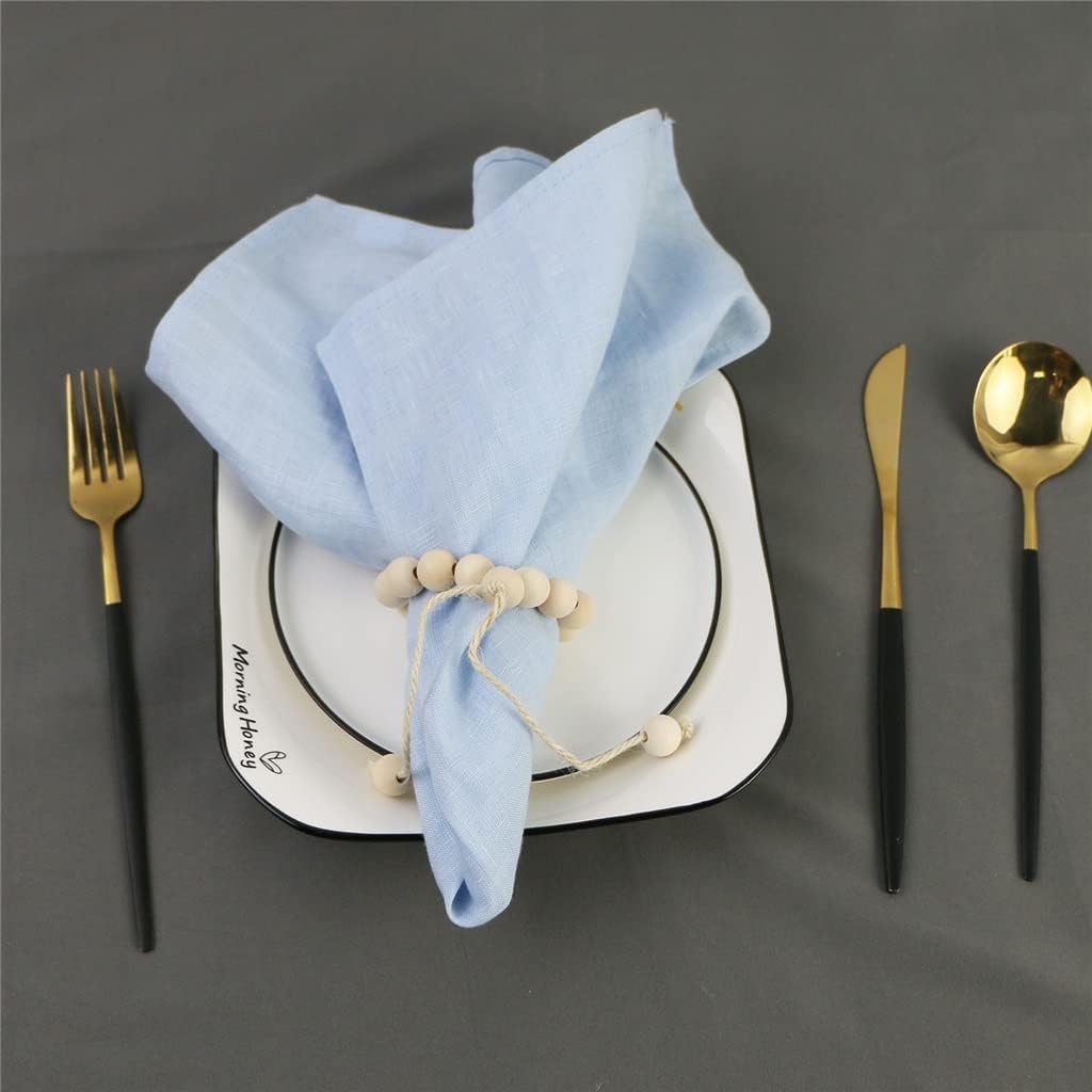 Pack of 4 Natural Pure Linen Cloth Napkins 40x40cm Home Table Napkin for Kitchen Dinning Room Wedding Holiday Party