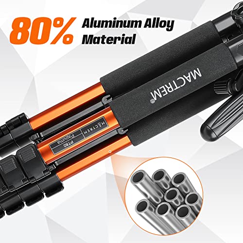 Image of Mactrem PT55 Travel Camera Tripod Lightweight Aluminum for DSLR SLR Canon Nikon Sony Olympus DV with Carry Bag -11 lbs(5kg) Load (Orange)