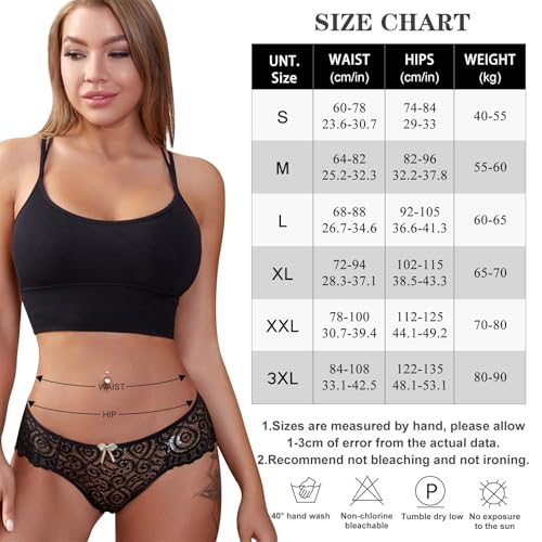 Culotte Femme Dentelle Chic Tanga Sexy Lingerie String sous Vetement Stretch Slips Taille Basse Bikini Multipack Tentation Panties – Image 3