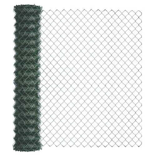 siwitec Maschendraht Geflecht grün 15 x 1,25 m, Maschendrahtzaun, Viereckgeflecht 60 x 60 mm Maschendrahtweite, Stahl Drahtgitter