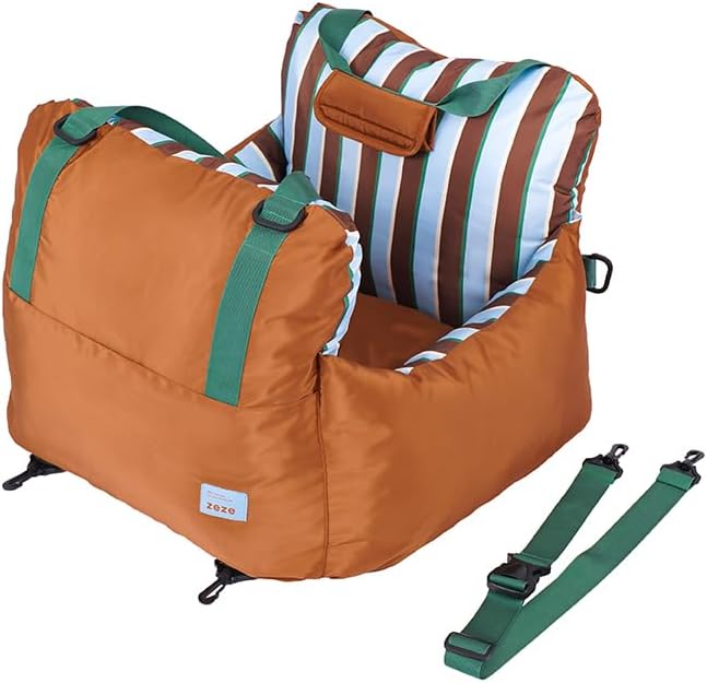 Asiento de coche portátil a rayas para mascotas y sofá cama  Nido de viaje lavable para perros y gatos pequeños