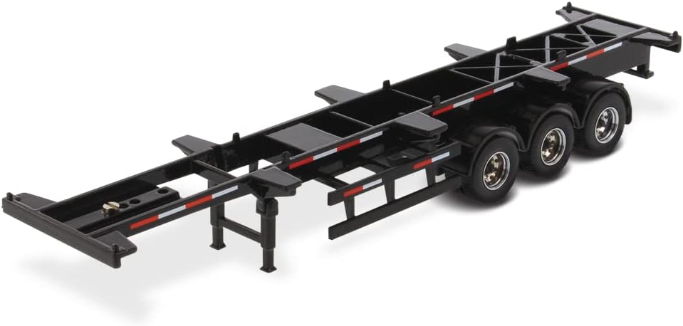 1:50 Scale 40' Skeleton Trailer - Safety Guards - Black - Transport Series | 1:50 Scale Diecast Collectible Model 91024
