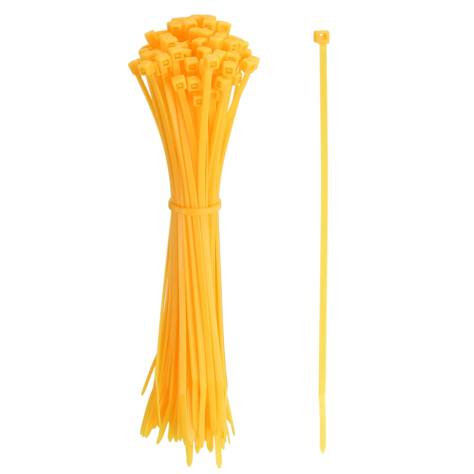 Attaches autobloquantes en plastique robuste jaune de 15,2 cm