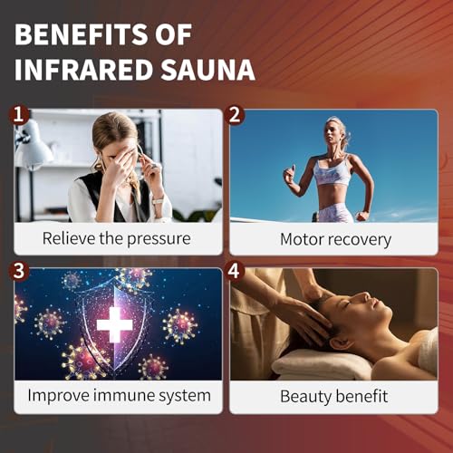 Image of Infrared Sauna Box, Portable Infrared Sauna for Home, Personal Infrared Sauna with 660nm Red Light Threapy, Remote Control, Heating Foot Pad, Upgraded Comfortable Chair