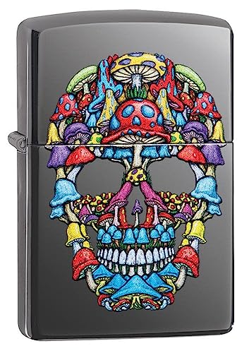 Image of Zippo Skull Design Multicolour Windproof Pocket Fuel Lighter, BIS Certified