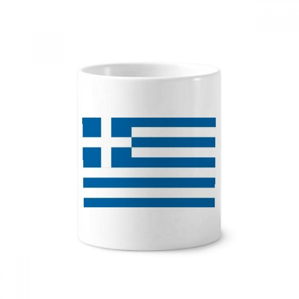 Drapeau national Grèce porte-brosse à dents pot à crayons céramique blanche 350ml - 3