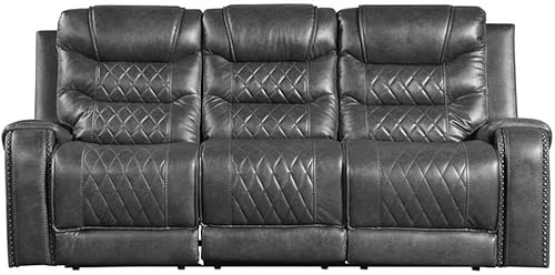 Miniatura 4 de Lexicon Derringer Wall Hugger Power - Sofá reclinable doble, color gris Gris,Marrón,https://www.amazon.com/dp/undefined