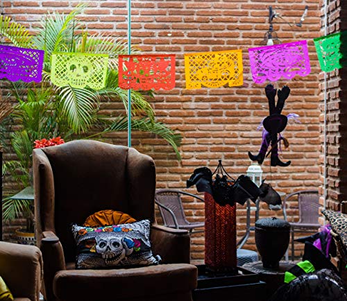 Fiesta Brands FB301019 Altar De Ofrendas Dia De Los Muertos Mexican Papel Picado Tissue Paper Banner. Colorful Day Of The Dead Decorations Medium Size Panels thumb #3