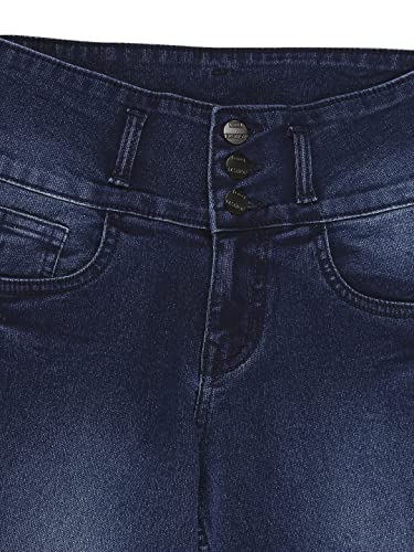 Image of HIGH Star Girls Blue Slim-Fit Stretchable Jeans