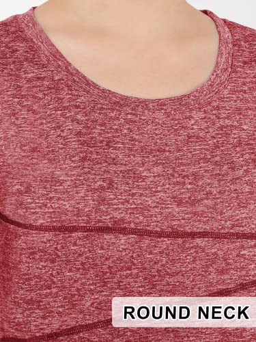 Image of Kimmery Workout Tops for Women Short Sleeve Shirts for Women Quick Dry Line Decor Yoga Tops