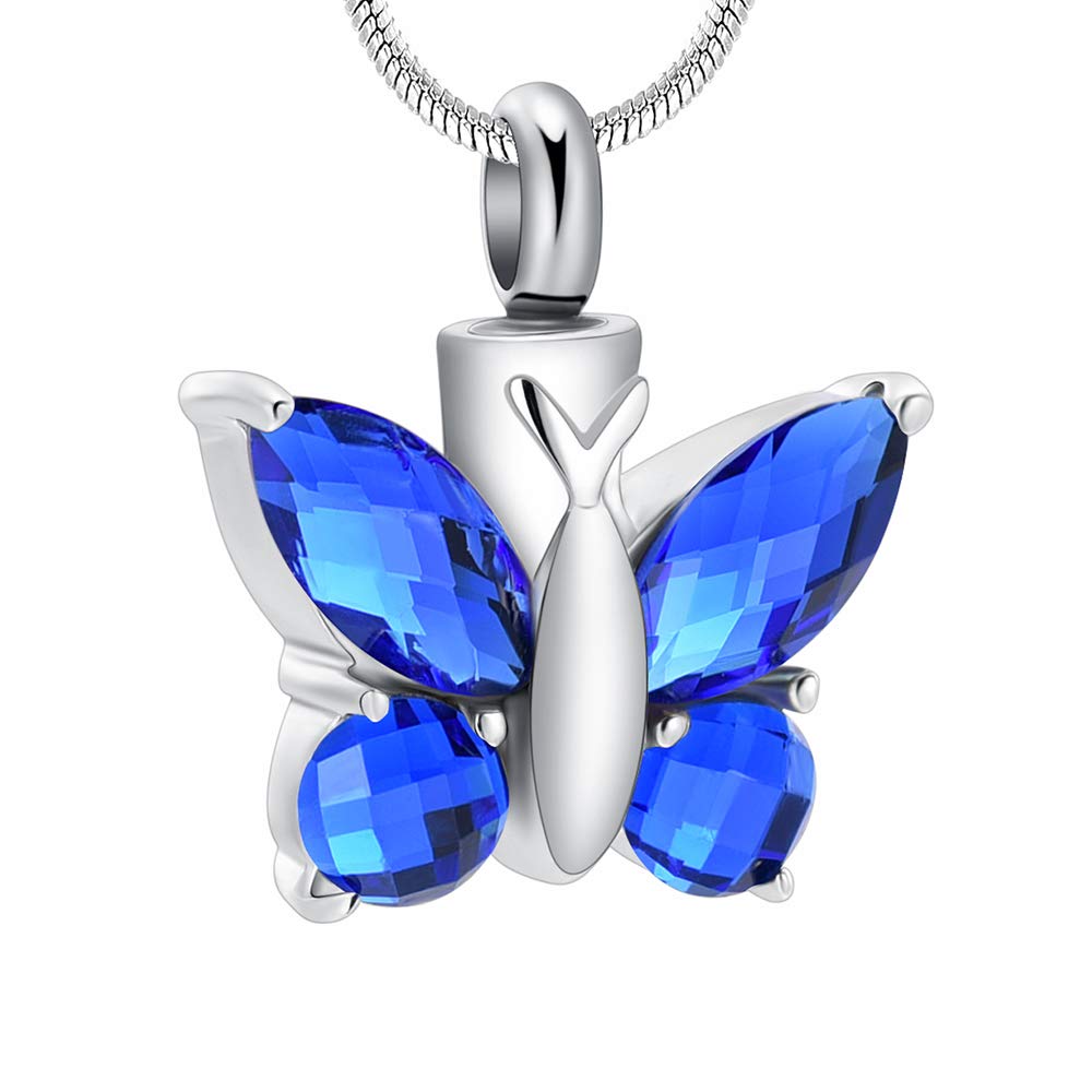 Butterfly Cremation Necklace for Ashes Memorial Keepsake for Beloved's Ashes Cremation Jewelry for Ashes Urn Pendants for Human Ashes Adult