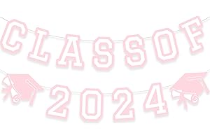 Class of 2024 Graduation Banners in Pink