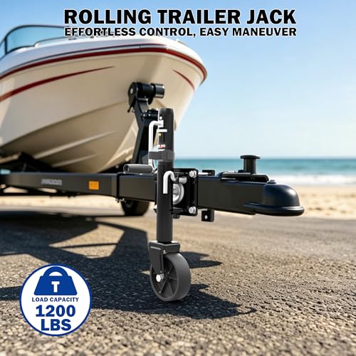Image of 1200lbs Boat Trailer Jack with Wheel,10 inch Lift, Utility Trailer Jack | Bolt On Tongue Jack for RV, Boat, Trailer and More
