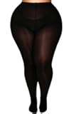 Ultra Plus Size Tights for Women Up To 6x, Semi Opaque Control Top Nylon Pantyhose,High Waist Fashion Stockings
