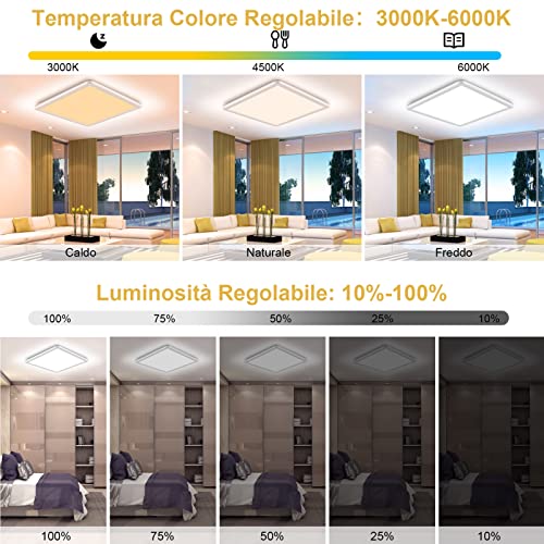 Plafoniera led Soffitto, 3200LM Lampada Plafoniera...