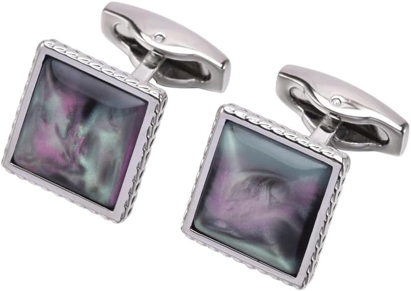 Shirt Accessories Flowery Fancy Shell French Cufflinks Men's Suit Cuff Nails(White-Fruit peach5)