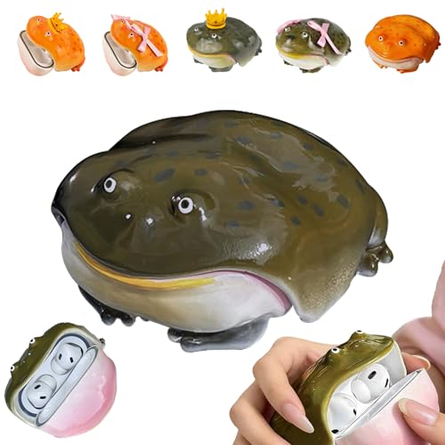 Novel Frog Airpod Case Wireless Earphone Protector Cover for Air Pods 1/2/3/4 and Air Pods Pro 2/3 Ugly Toad Earbuds Cover Soft Anti-Scratch Unique Weird Gift (Green for AirPods Pro)