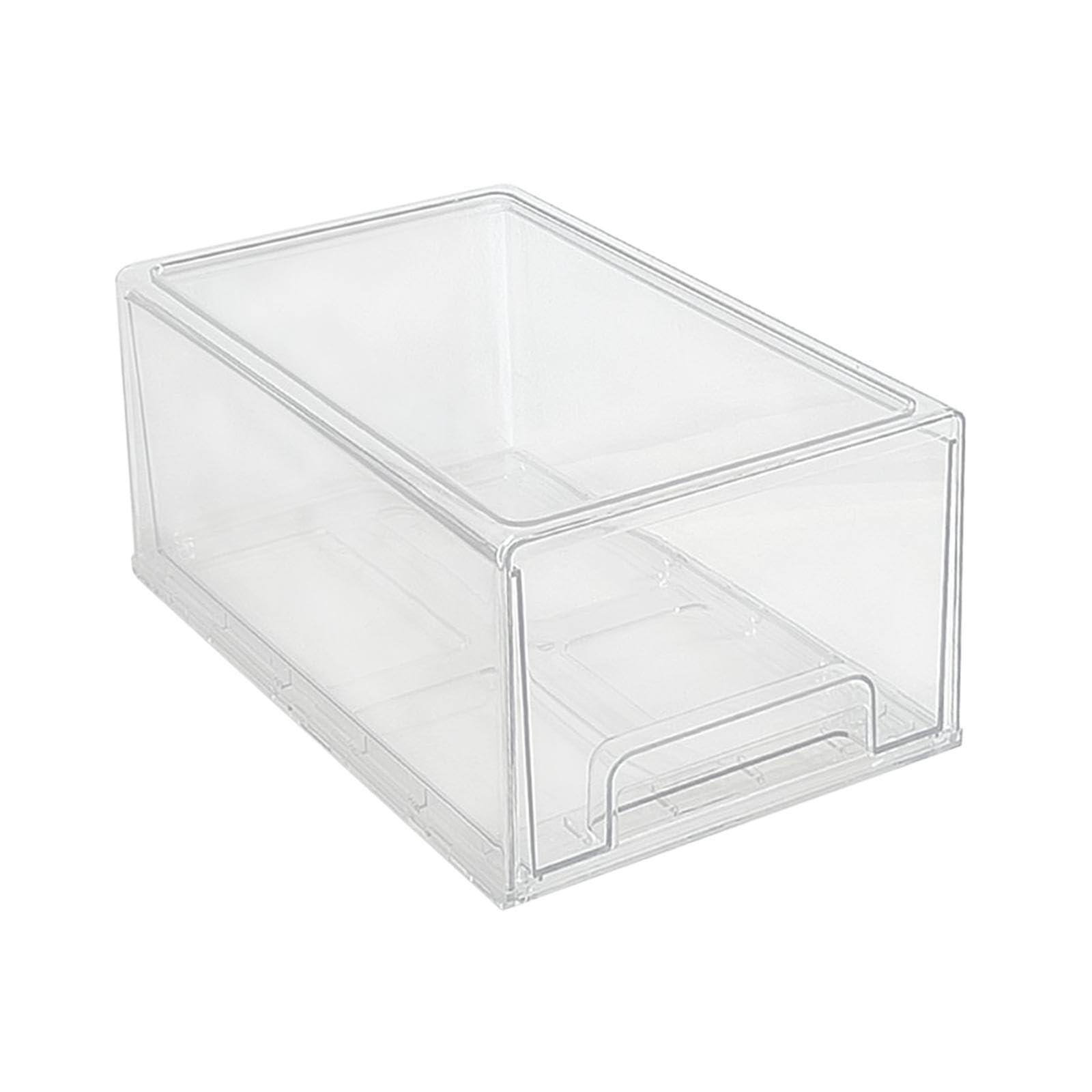 PIXZCSA Stylish Clear Drawer Organizer Box Cosmetics Storage Case Balancing Beauty And Practicality Office Supplies Clear Stackable Underwear Tableware Compartment