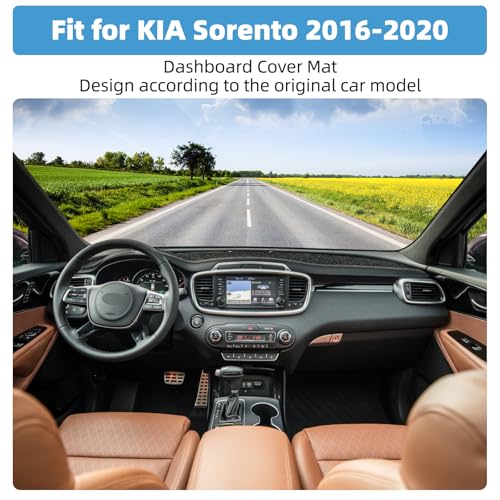 Image of Dash Cover Mat for KIA Sorento 2016 2017 2018 2019 2020 Non-Slip Dashboard Cover Mat Sunshade UV Rays Protector Interior Accessories