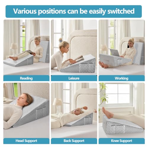 Image of Nordjager Wedge Pillow for Sleeping, 24 x 24 x 10 Inch Bed Wedge