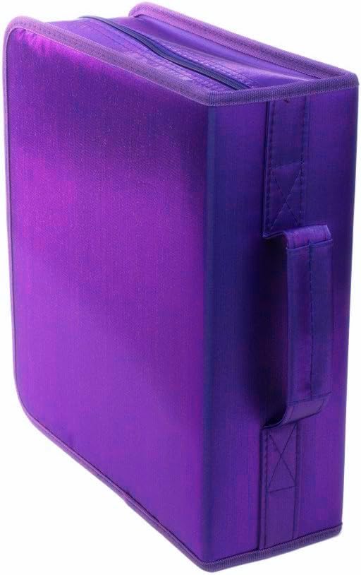 Pojemność CD/DVD ochronne etui na płyty CD/DVD, portfel, organizer, uchwyt do przechowywania, torba przenośna, z uchwytem do noszenia – HOLDS CD DVD Blu Ray Video Games Disc (mieści 256 płyt CD,