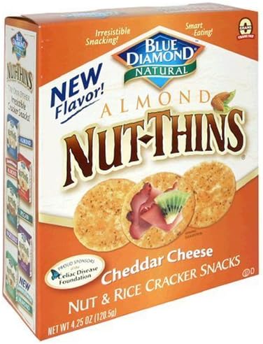 Blue Diamond Almond Nut-Thins Cracker Snacks - Cheddar Cheese - 4.25 oz by KEHE Romeoville