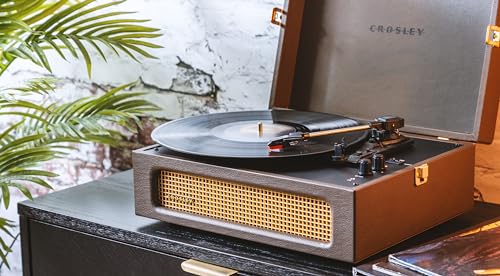 Crosley CR8017B-CO Voyager Vintage Portable Vinyl Record Player Turntable with Bluetooth in/Out and Built-in Speakers, Cocoa - Les Beatles, Paul McCartney, John Lennon, RIngo Starr, George Harrison Crosley CR8017B-CO Voyager Vintage Portable Vinyl Record Player Turntable with Bluetooth in/Out and Built-in Speakers, Cocoa – Image 3